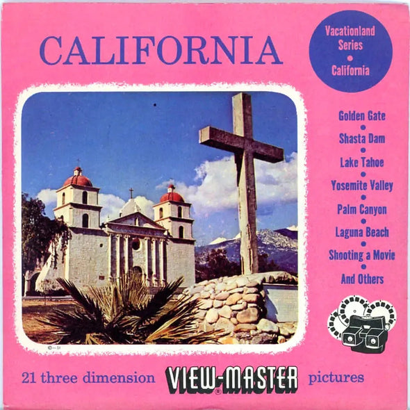 California - State - View-Master 3 Reel Packet - 1950s views - vintage - ( PKT-CALIF123-S3) Packet 3dstereo 