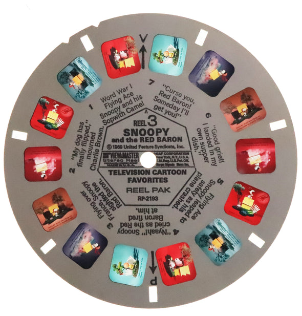 Television Cartoon Favorites - 7 View-Master Reels - vintage - 3D Reels Plus Storage Case - 2733 Canister 3Dstereo 