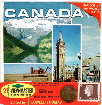 Canada - Land of Contrasts -Stamp and Coin - View-Master - Vintage - 3 Reel Packet - 1960s Views A090 Packet 3dstereo 