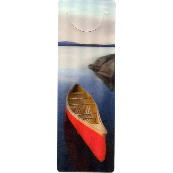 CANOE AND LAKE - 3D Clip-On Lenticular Bookmark - NEW Bookmarks 3Dstereo 