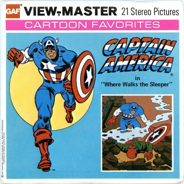 Captain America - View-Master 3 Reel Packet - 1970s - Vintage - (ECO-H43-G5)