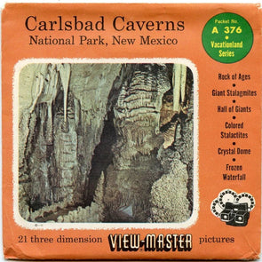 Carlsbad Caverns National Park, New Mexico - View-Master 3 Reel Packet - 1950s views - vintage -(PKT-A376-S4) Packet 3Dstereo 