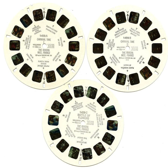 Carnival of Nice - View-Master - 3 Reel Packet - 1950s views - Vintage (ECO-CAR-NICE-BS3D) Packet 3dstereo 