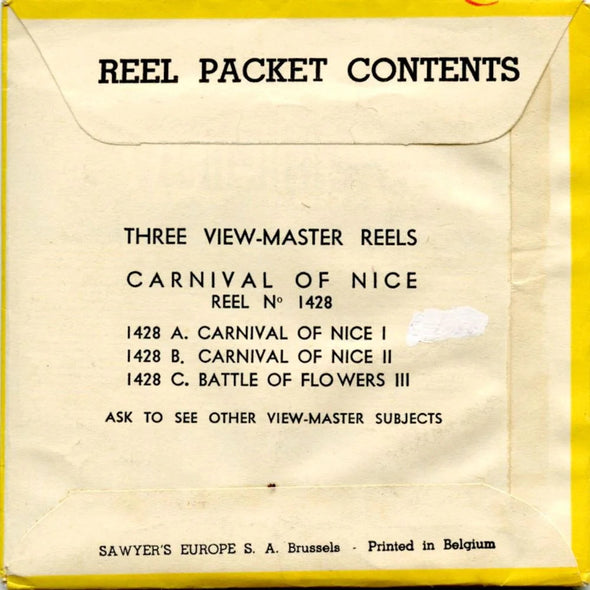 Carnival of Nice - View-Master 3 Reel Packet - 1950s Views - Vintage - (zur Kleinsmiede) - (CAR-NIC-BS3) Packet 3dstereo 