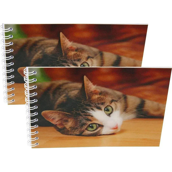 CAT - Two (2) Notebooks with 3D Lenticular Covers - Unlined Pages - NEW Notebook 3Dstereo.com 