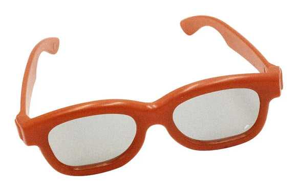 Children's 3D Polarized Plastic Frame Glasses - Red Frame - NEW - CIRCULAR