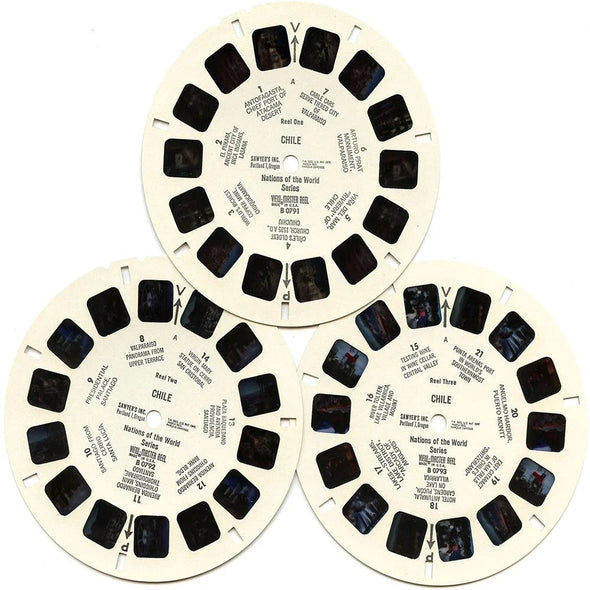 Chile - Coin & Stamp - View-Master - Vintage - 3 Reel Packet - 1960s views - (PKT-B079-S6sc) Packet 3Dstereo 