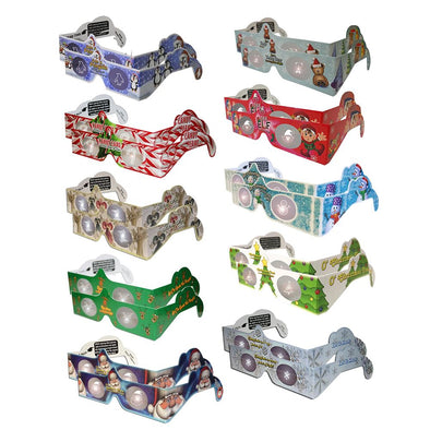 20 PAIRS - Jumbo Assortment, 10 Styles - Christmas Glasses Holiday Eyes® - 3D Holographic Glasses - NEW 3D Glasses 3dstereo 