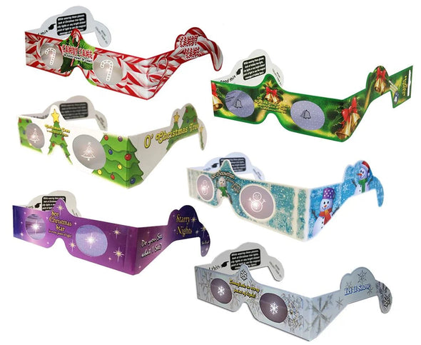 Christmas Glasses Holiday Eyes® - Mini Assortment #1 - 6 Pairs  - 3D Holographic Glasses - NEW