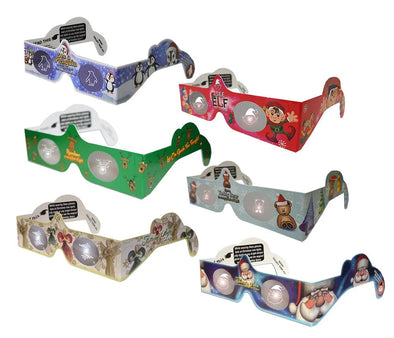 Christmas Glasses Holiday Eyes® - Mini Assortment #2 - 6 Pairs - 3D Holographic Glasses - NEW