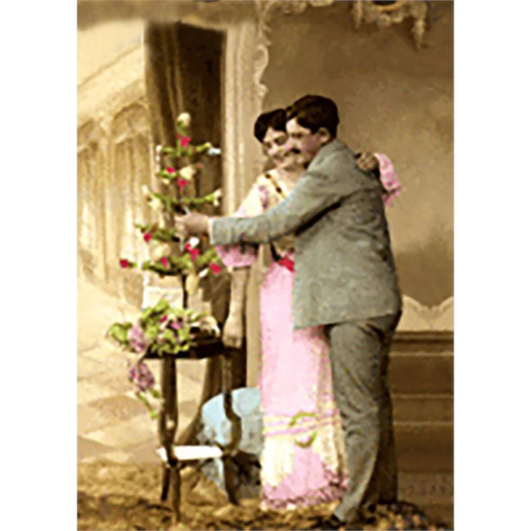 Christmas - Lovers - 3D Lenticular Victorian Postcard - NEW Postcard 3dstereo 
