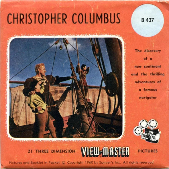 Christopher Columbus  - View-Master 3 Reel Packet - 1950s Views - Vintage - (PKT-B437-BS4)