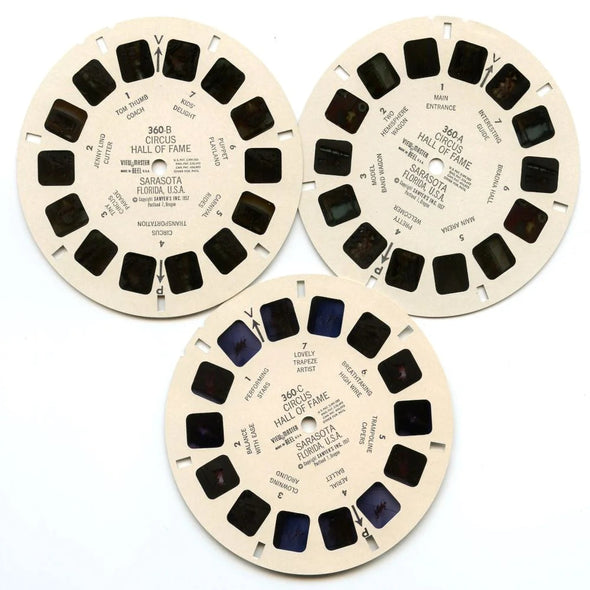 Circus Hall of Fame - View-Master 3 Reel Packet - 1950s views - vintage - (PKT-CIR-FAM-s3) Packet 3dstereo 
