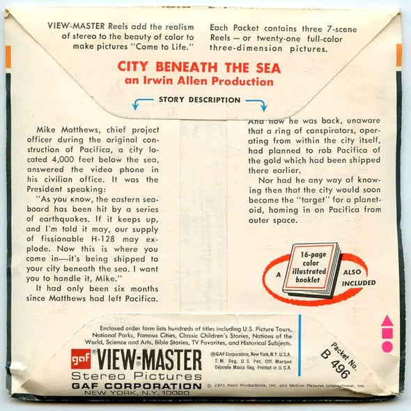 City Beneath the Sea - View-Master 3 Reel Packet - vintage - (B496-G3A)