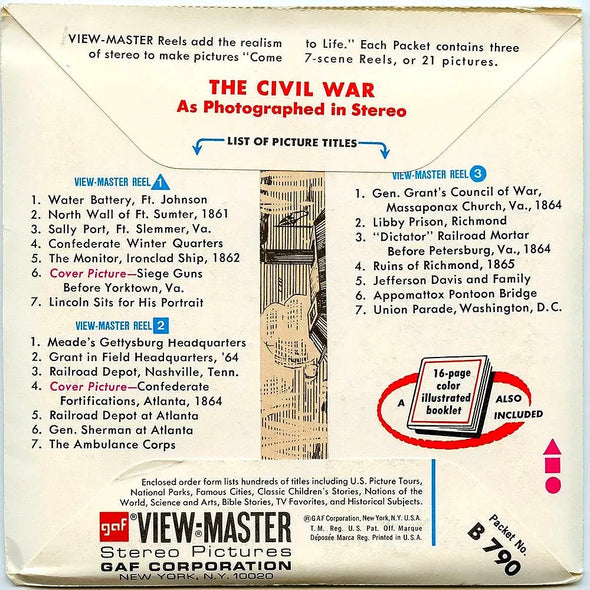 Civil War - View-Master - 3 Reel Packet - 1970s views - vintage - (B790-G3) Packet 3Dstereo 