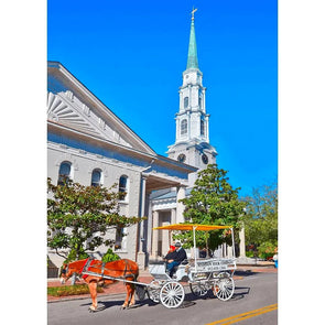 Colonial Church and Carriage - 3D Lenticular Postcard Greeting Card - NEW Postcard 3dstereo 