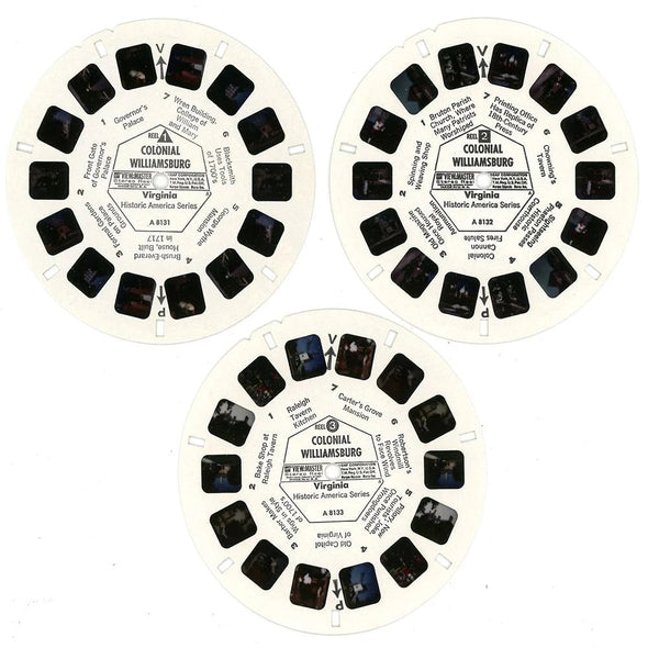 Colonial Williamsburg Virginia - View-Master 3 Reel Packet - 1970s Views - Vintage - (PKT-A813-G5A) Packet 3dstereo 