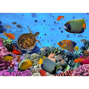 Colorful coral reef with tropical fish - 3D Lenticular Postcard Greeting Card- NEW Postcard 3dstereo 