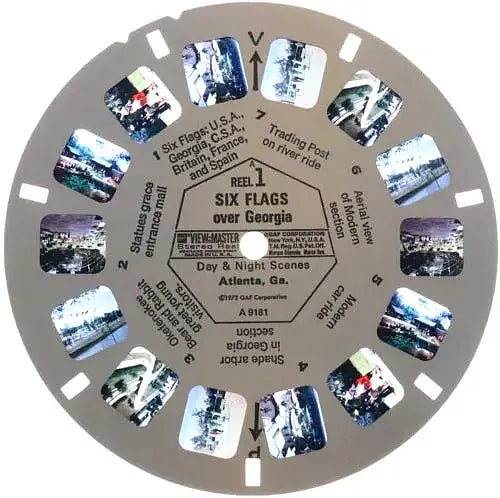 Six Flags over Georgia - Day & Night Scenes - View-Master 3 Reel Packet - (A918-G3A) Packet 3dstereo 