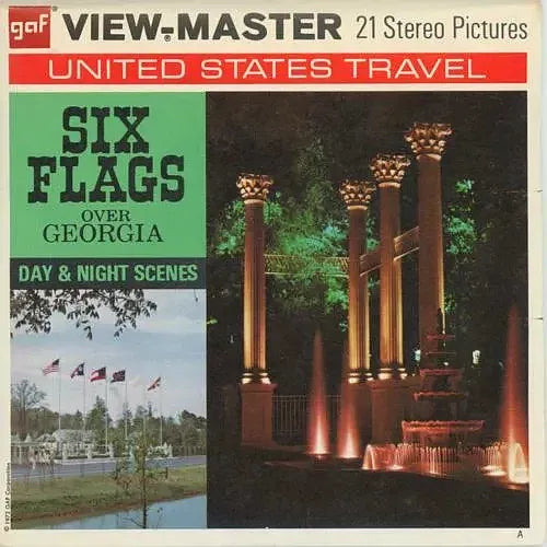 Six Flags over Georgia - Day & Night Scenes - View-Master 3 Reel Packet - (A918-G3A) Packet 3dstereo 