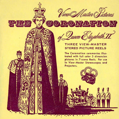Coronation of Queen Elizabeth II - Secular Ceremony Cover Version - View-Master 3 Reel Packet - 1953 - vintage - SECULAR