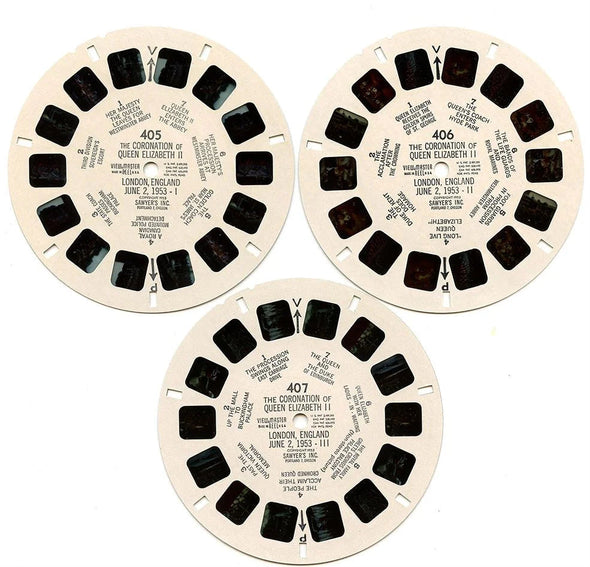 Coronation of Queen Elizabeth II - Religious Ceremony Cover Version - View-Master 3 Reel Packet - 1953 - vintage - RELIGIOUS Packet 3dstereo 