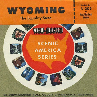 Wyoming - View-Master- 3 Reel Packet - 1950s views - vintage - (PKT-A305-GEN) Packet 3dstereo 