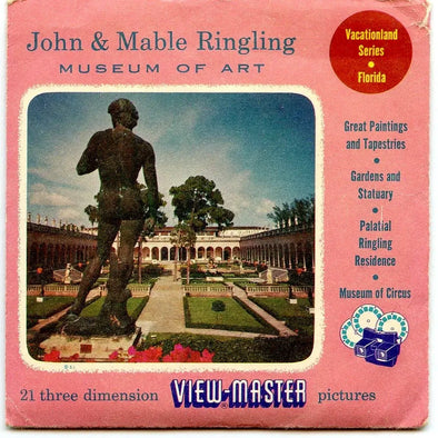 John & Mable Ringling Museum of Art - View-Master 3 Reel Packet - 1950s views - vintage - (ECO-JOMARIN-S3a) Packet 3dstereo 