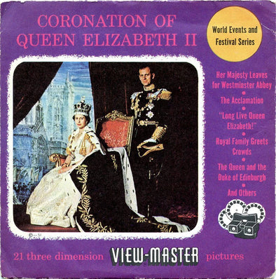 Coronation of Queen Elizabeth II - View-Master 3 Reel Packet - 1953 - vintage - (PKT-CORO-S3)