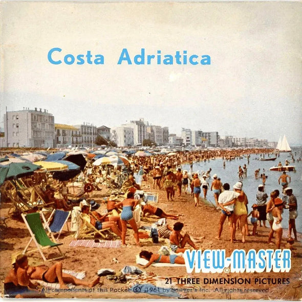 Costa Adriatica - Italy - View-Master- Vintage - 3 Reel Packet - 1960s views ( PKT-C040-BS5 ) Packet 3dstereo 