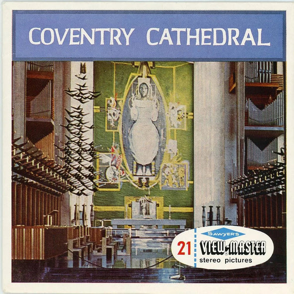 Coventry Cathedral - View-Master -  Vintage- 3 Reel Packet - 1960s views - (PKT-C291e-BS6)