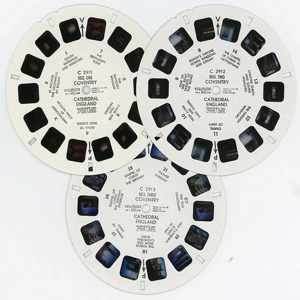 Coventry Cathedral - View-Master - Vintage- 3 Reel Packet - 1960s views - (PKT-C291e-BS6) Packet 3dstereo 