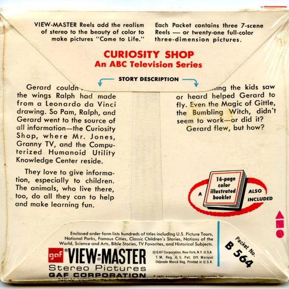 Curiosity Shop - View-Master 3 Reel Packet - 1970s - vintage - (PKT- B564-G3Am) Packet 3dstereo 