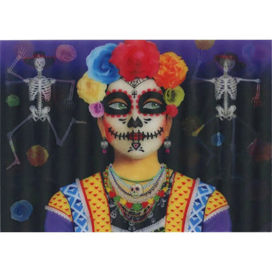 DAY OF THE DEAD -3D Animated Lenticular Greeting Postcard - NEW Postcard 3dstereo 