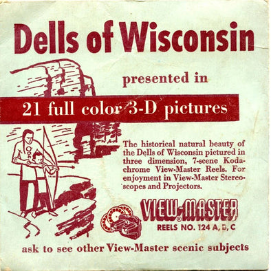 Dells of Wisconsin - View-Master - 3 Reel Packet - 1950s views - vintage - (PKT-DW123-S2) Packet 3dstereo 