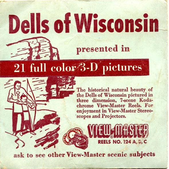 Dells of Wisconsin - View-Master - 3 Reel Packet - 1950s views - vintage - (PKT-DW123-S2)