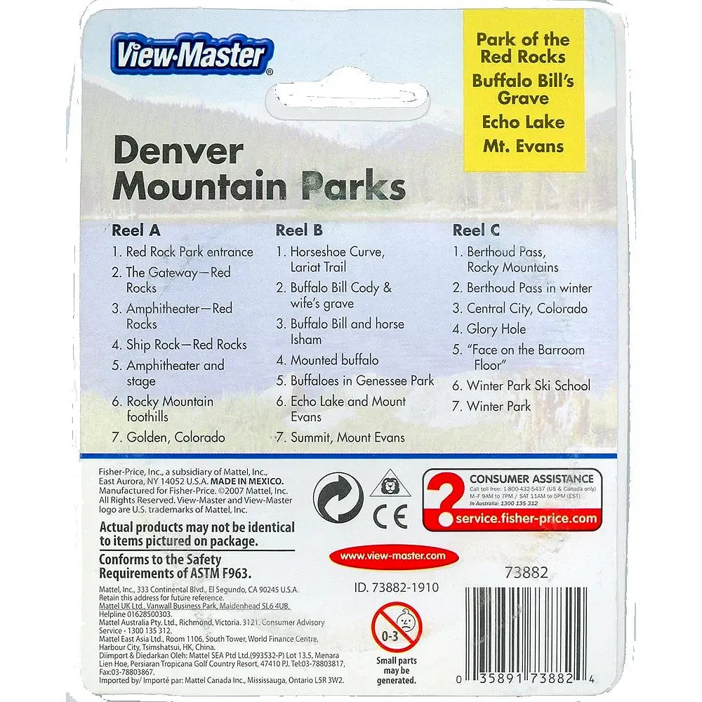 Denver Mountain Parks - View-Master 3 Reel Set on Card - NEW - (VBP-3882)
