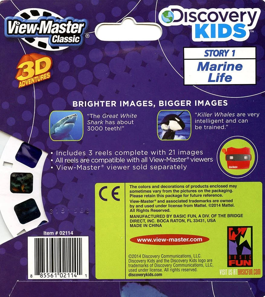 Discovery Kids - 3D Marine Life - View-Master 3 Reel Set on Card - NEW –