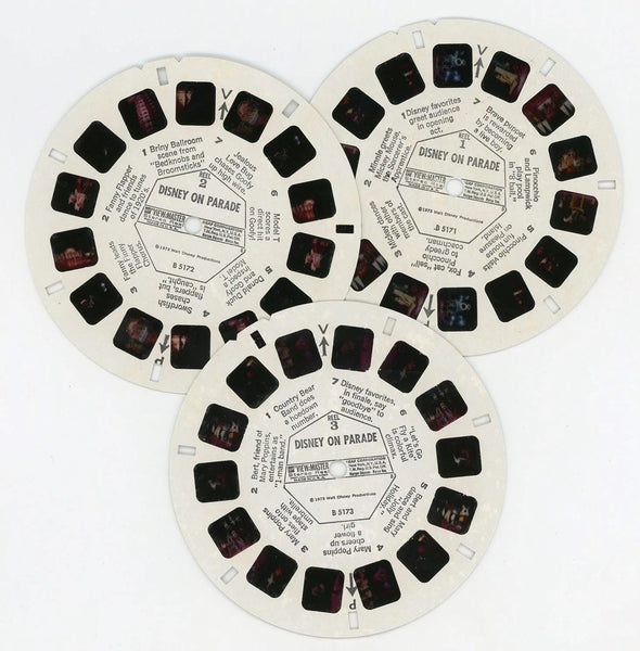 Disney on Parade - View-Master - Vintage - 3 Reel Packet - 1970s views - (PKT-B517-G3A) Packet 3Dstereo 