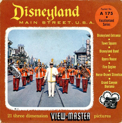 Disneyland - Main Street U.S.A. - View-Master 3 Reel Packet - 1950s Views - Vintage - (ECO-A175-S4) Packet 3dstereo 
