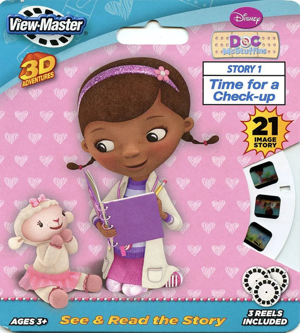 Doc McStuffins - Time for a check-up - View-Master 3 Reel Set on Card - NEW - (VBP-2111)