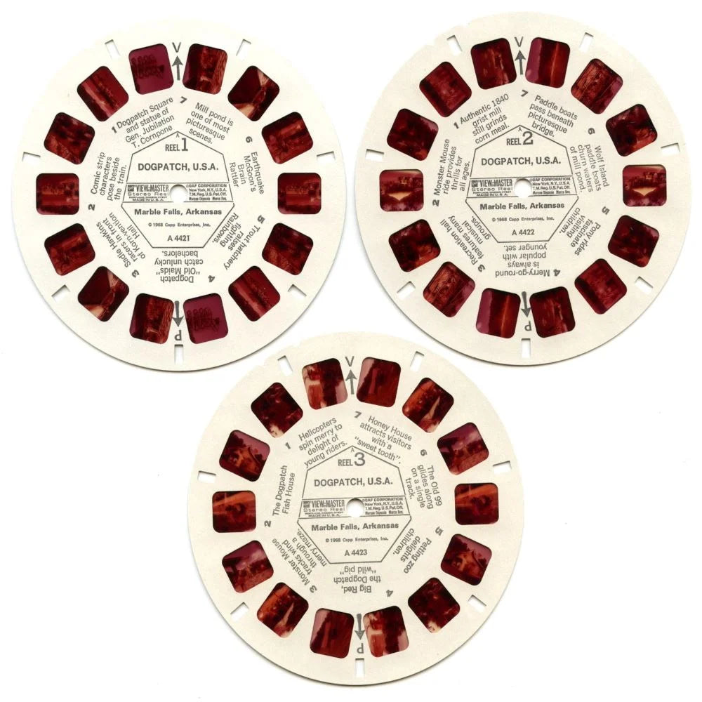 Dogpatch U.S.A. - View-Master 3 Reel Packet - 1970s Views - Vintage - (zur  Kleinsmiede) - (A442-G3Ank)