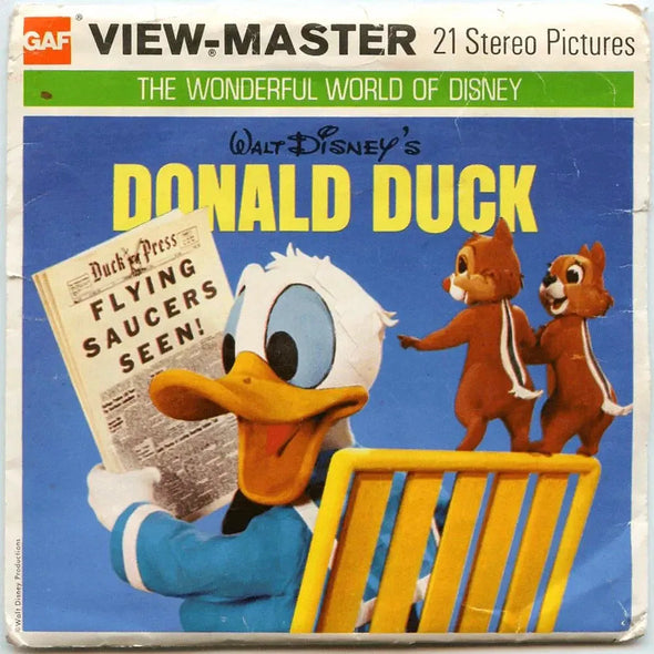 Donald Duck - B525 -ViewMaster 3 Reel Packet - vintage - ECO-525-G5-nk) Packet 3dstereo 