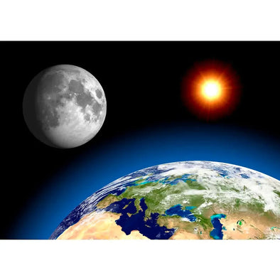 Earth, Moon, Sun - 3D Lenticular Postcard Greeting Card - NEW Postcard 3dstereo 