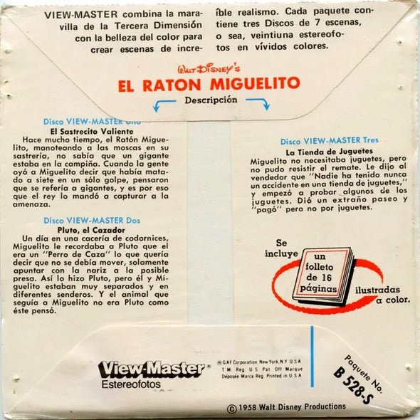 El Raton Miguelito - View-Master Vintage - 3 Reel Packet - 1970s - B528-S 3Dstereo 