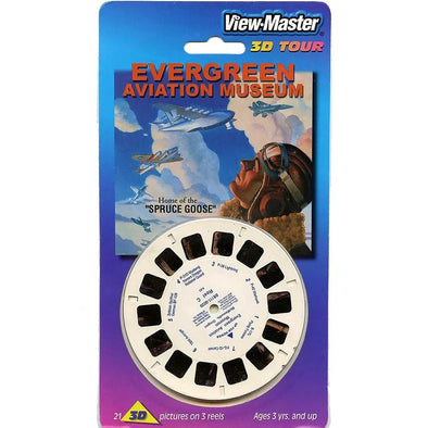 Evergreen Aviation Museum - View-Master 3 Reel Set on Card - LIKE NEW - (VBP-8111) VBP 3dstereo 