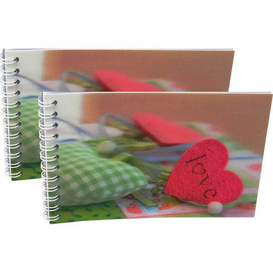 FABRIC HEARTS - Two (2) Notebooks with 3D Lenticular Covers - Unlined Pages - NEW Notebook 3Dstereo.com 