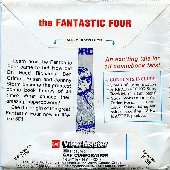 Fantastic Four - View-Master 3 Reel Packet - 1970s - (PKT-K36-G6m) Packet 3dstereo 