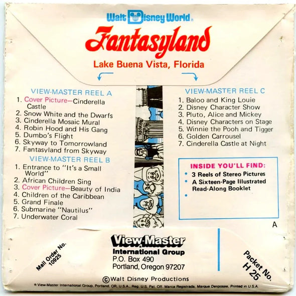 Fantasyland - View-Master- 3 Reel Packet - 1970s views - vintage - (PKT-H25-V2m) Packet 3dstereo 