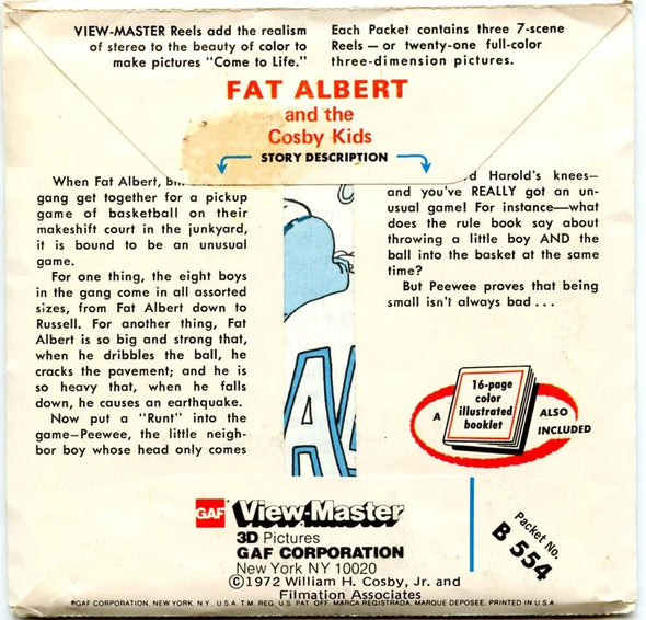 Fat Albert and the Cosby Kids - Views-Master 3 Reel Packet - 1970s - vintage ( PKT-B554-G5A) 3Dstereo.com 